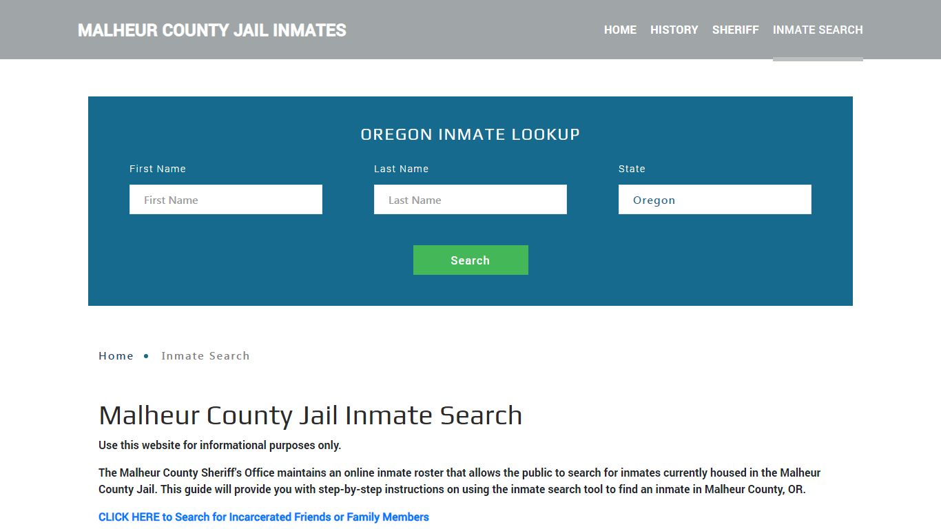 Malheur County, OR Detainee Lookup