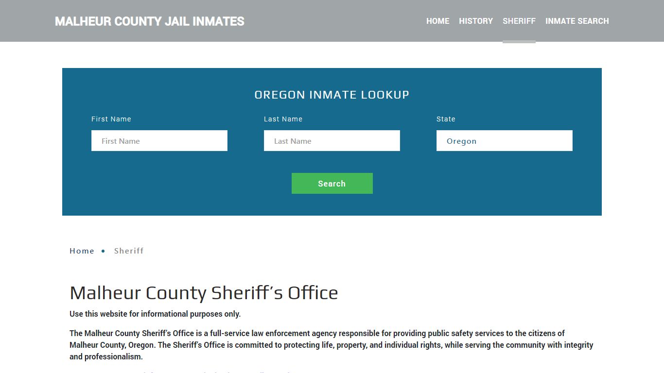 Malheur County Sheriff, OR Arrest Warrant Lookup